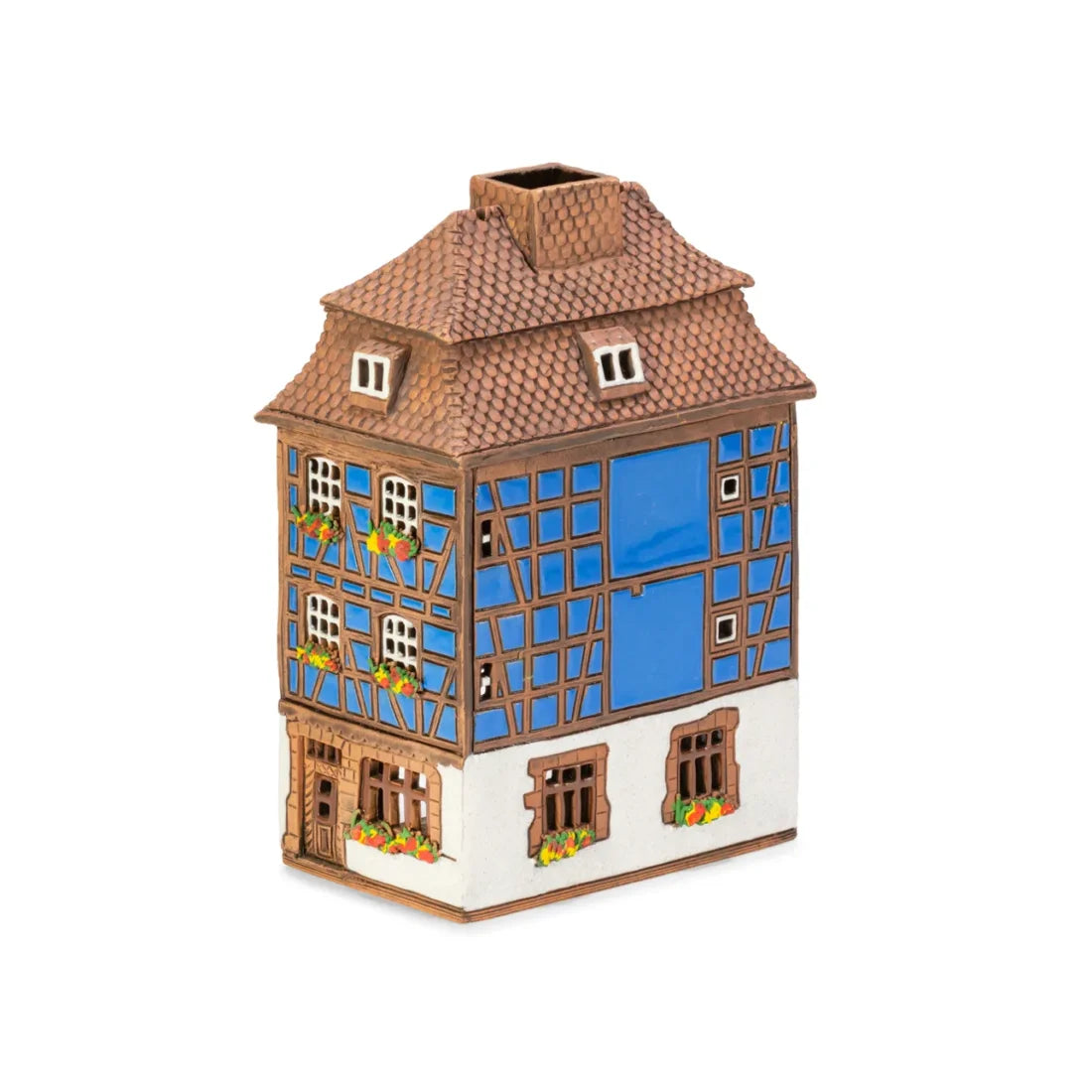 Brûle-parfum maison alsacienne (Colmar) en céramique, 17 cm