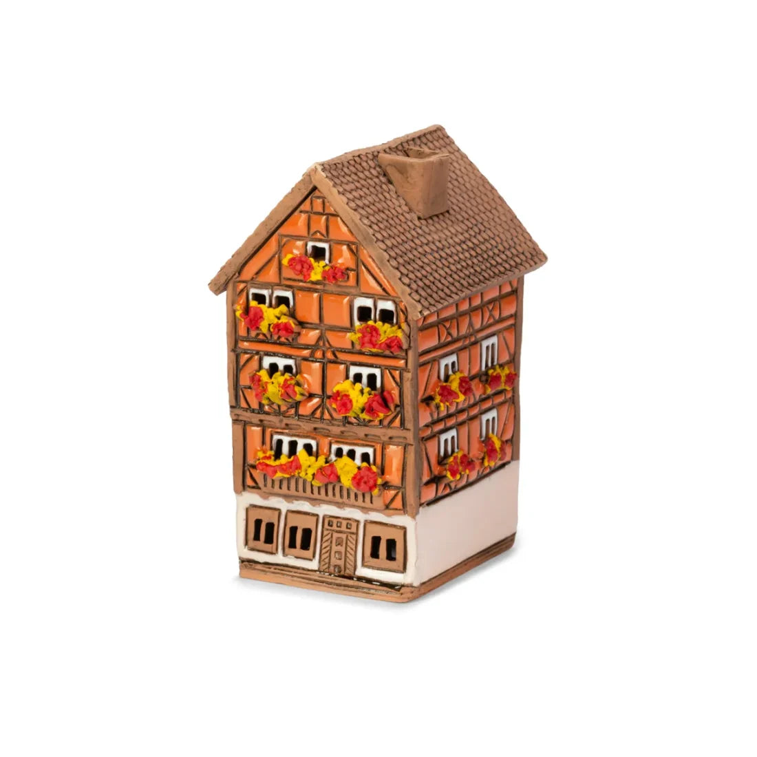 Brûle-encens maison alsacienne (Colmar) en céramique, 9 cm