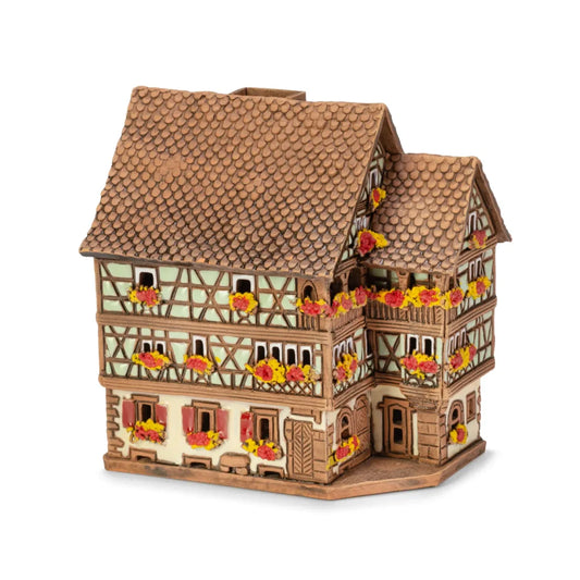 Brûle-encens maison alsacienne (Kaysersberg) en céramique, 10 cm