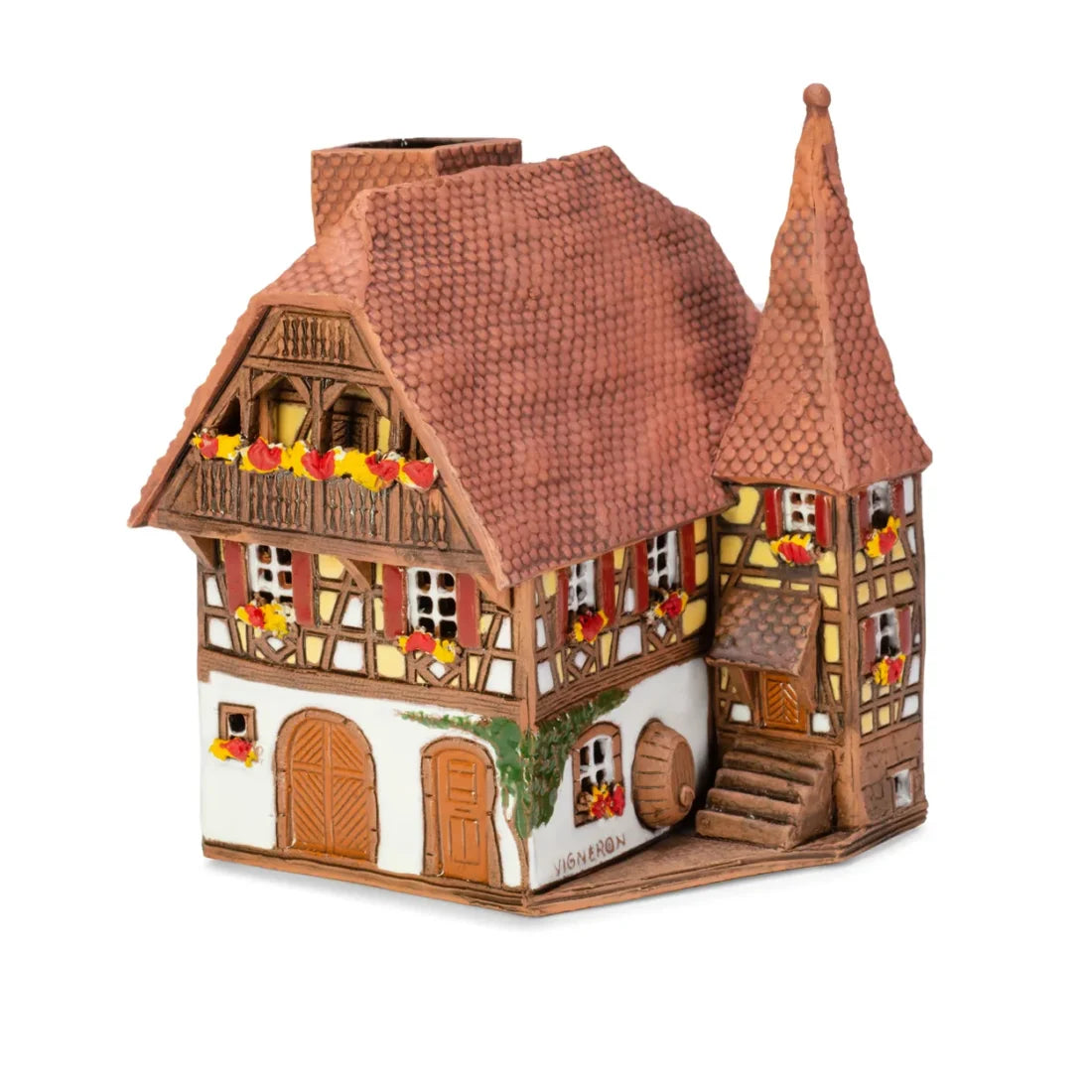 Elsässisches Haus – 13 cm – handbemalte Keramik — JB 02 VA