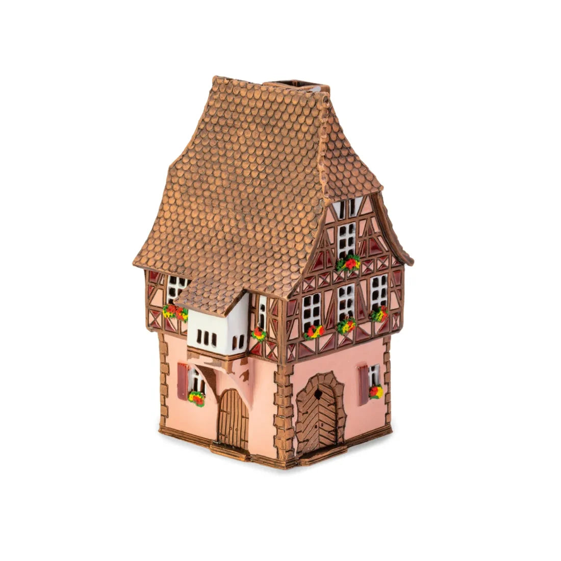 Casa alsaciana – 17 cm – cerámica pintada a mano — ALS 146