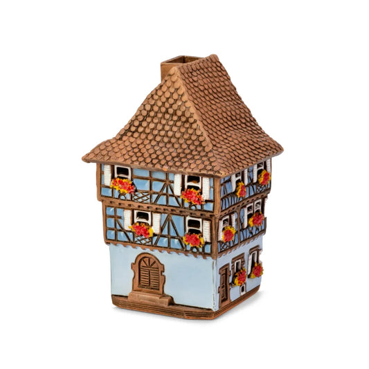 Brûle-encens maison alsacienne (Eguisheim) en céramique, 9,5 cm