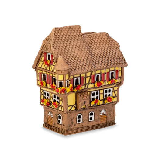 Brûle-encens maison alsacienne en céramique, 10 cm