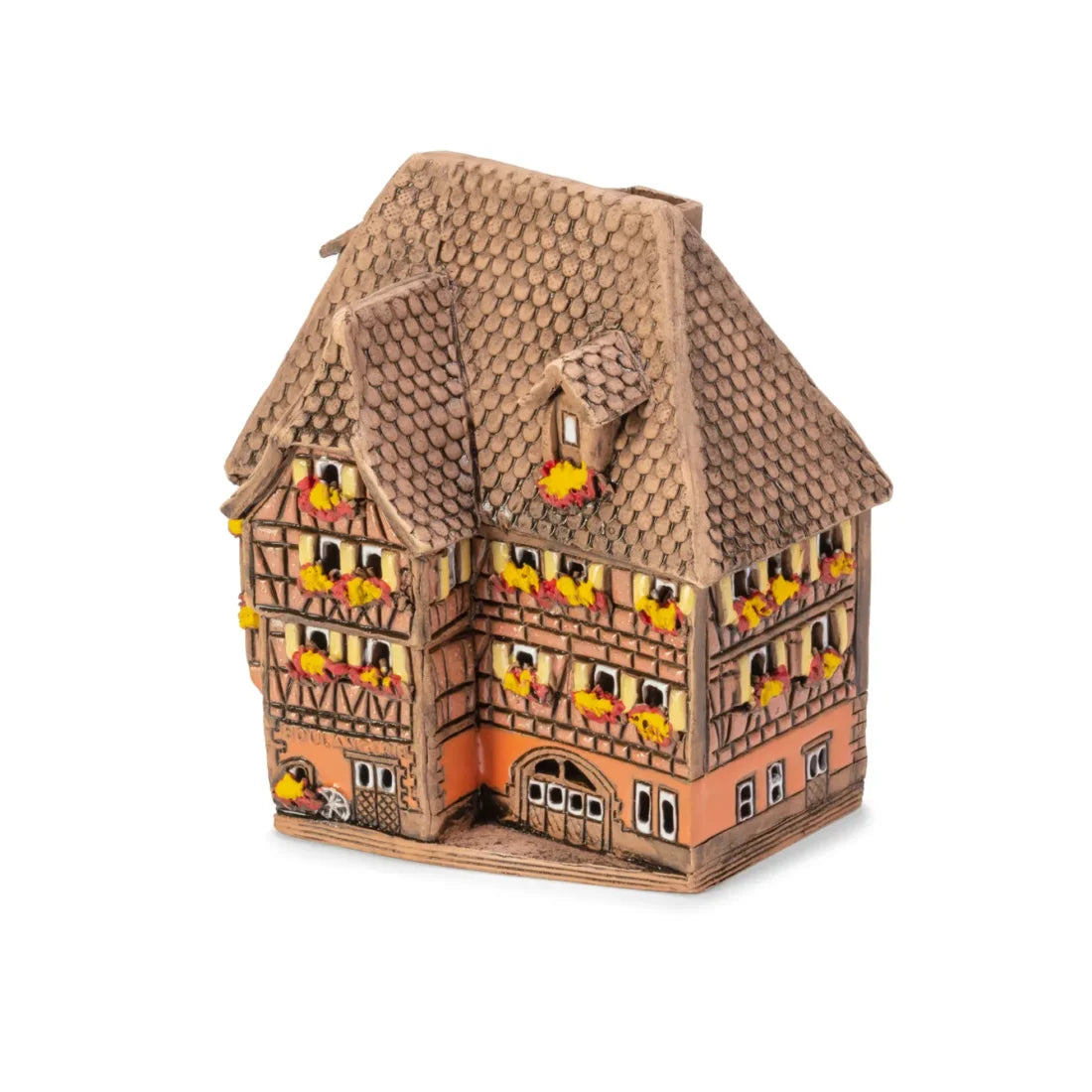 Casa alsaciana – 10 cm – cerámica pintada a mano — ALS 245 MINI