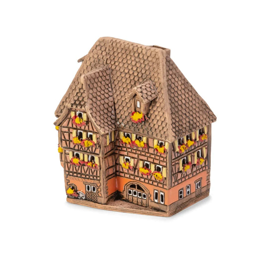 Brûle-encens maison alsacienne en céramique, 10 cm