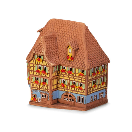 Brûle-encens maison alsacienne en céramique, 10 cm