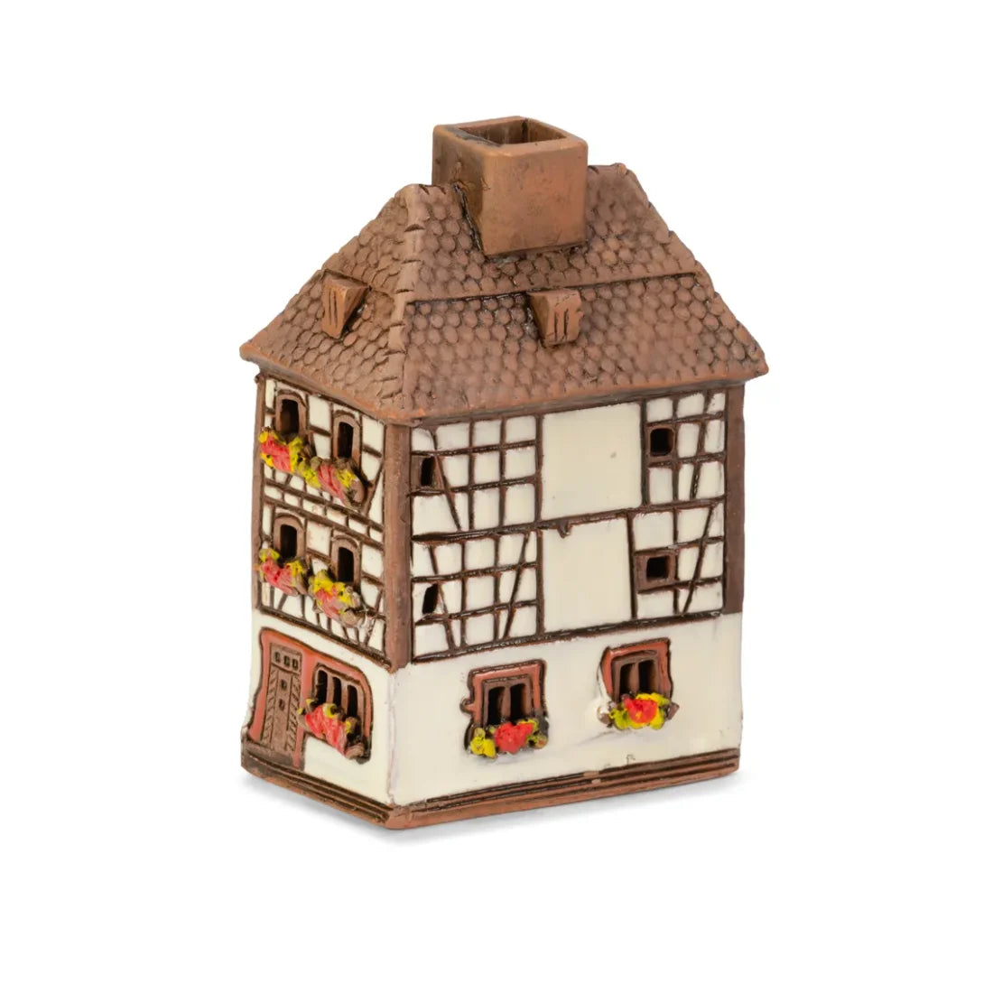 Brûle-encens maison alsacienne (Colmar) en céramique, 9 cm