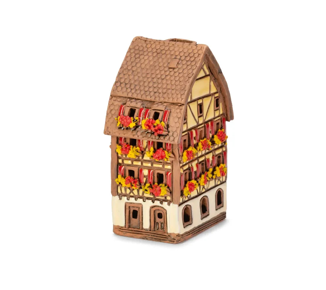 Brûle-encens maison alsacienne (Colmar) en céramique, 8,5 cm