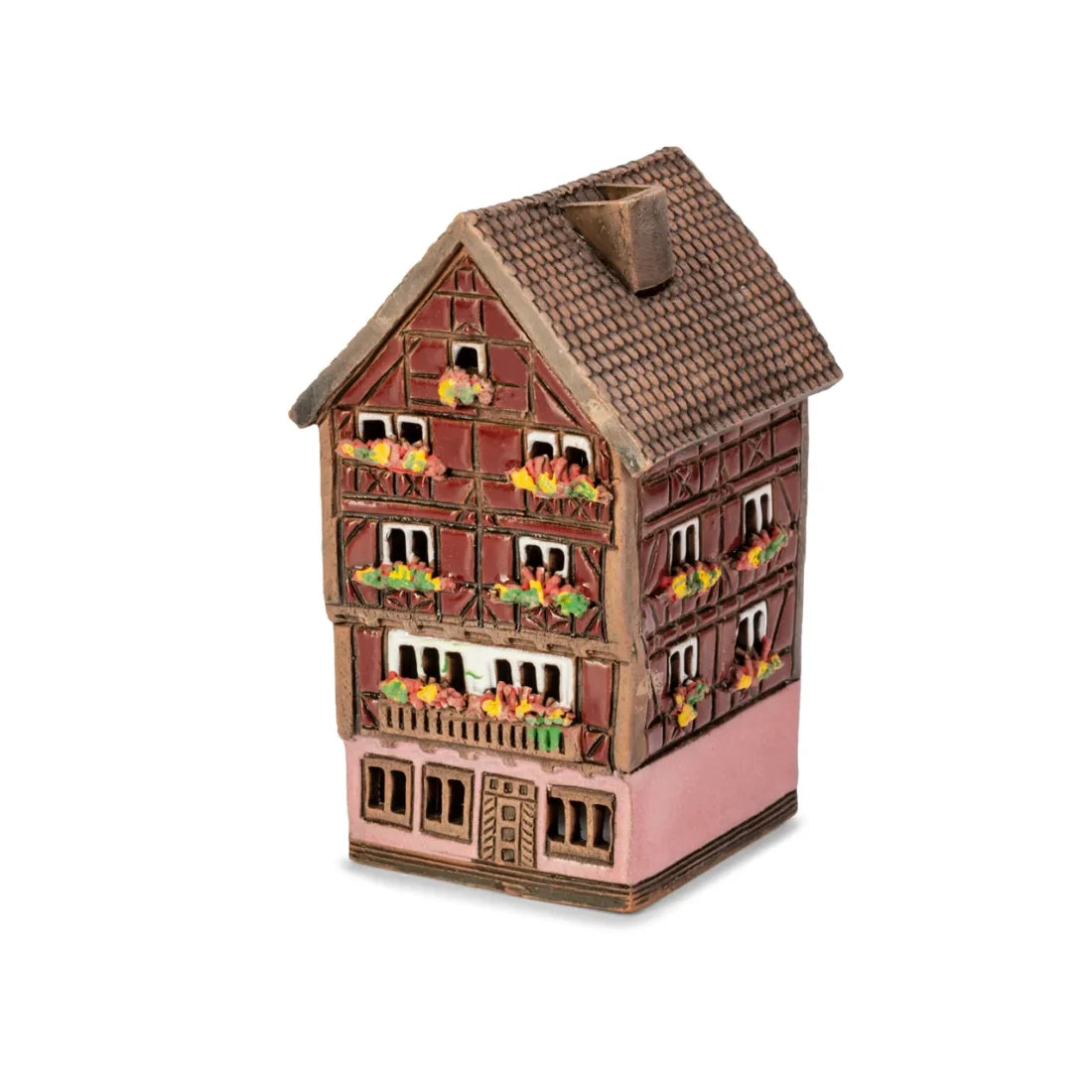 Brûle-encens maison alsacienne (Colmar) en céramique, 9 cm