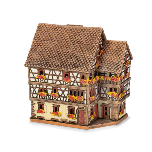 Brûle-encens maison alsacienne (Kaysersberg) en céramique, 10 cm