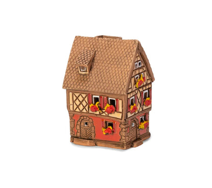 Casa alsaciana – 7 cm – cerámica pintada a mano — ALS 64 MINI