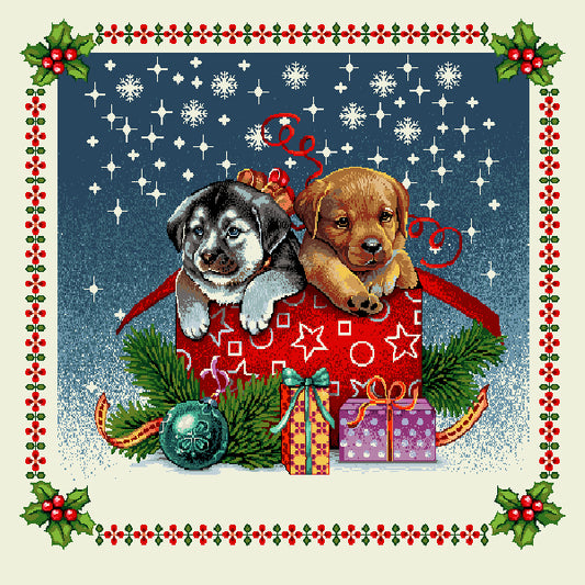 Chiots dans cadeau