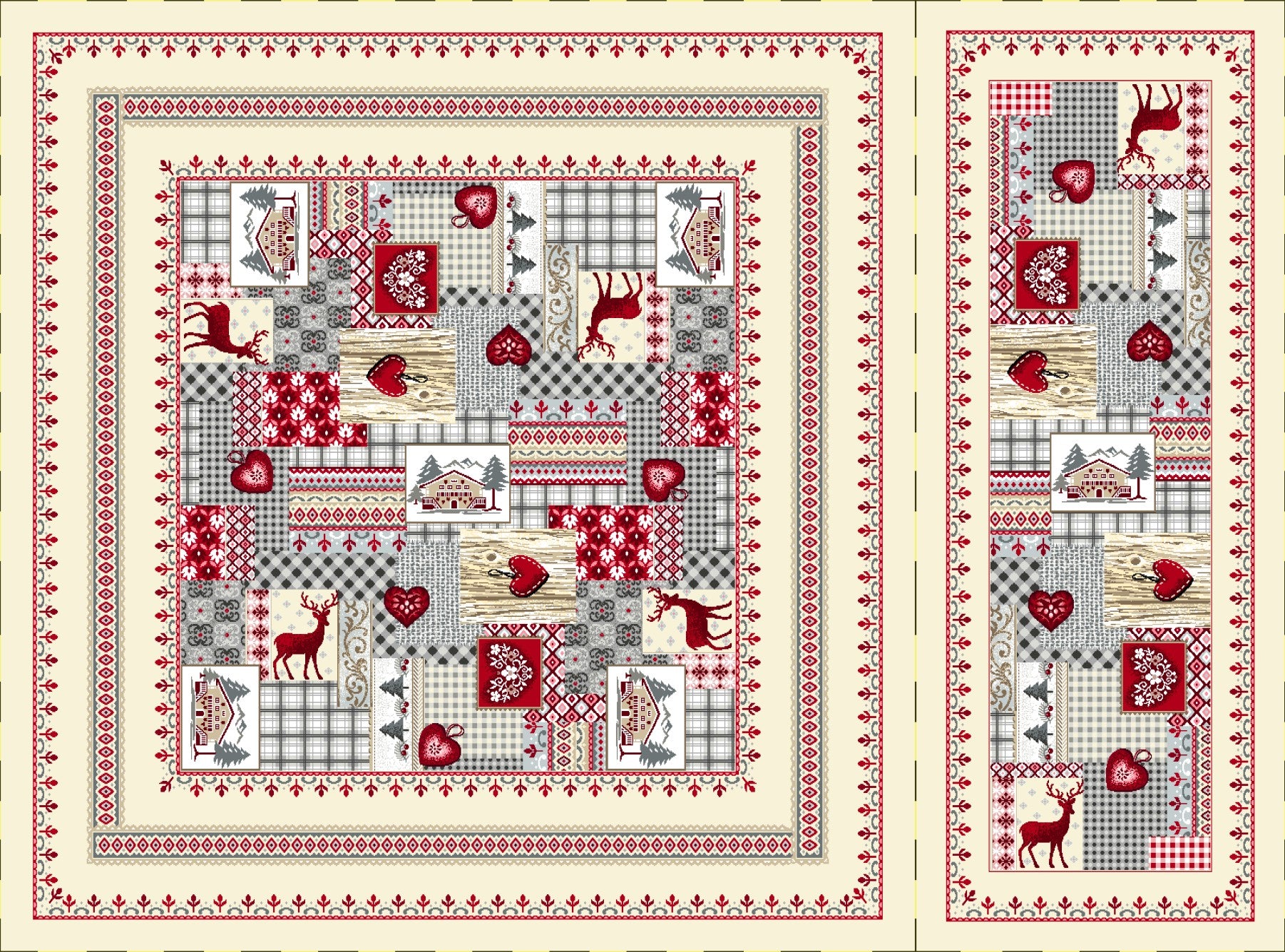 Allover chalet rouge