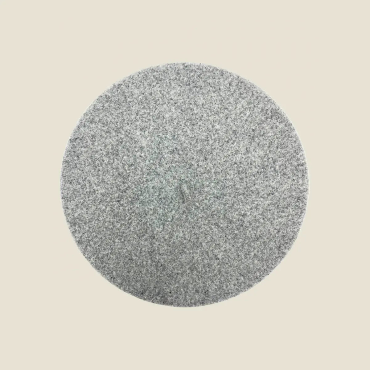 Béret basque français en laine mérinos, coloris gris chiné clair