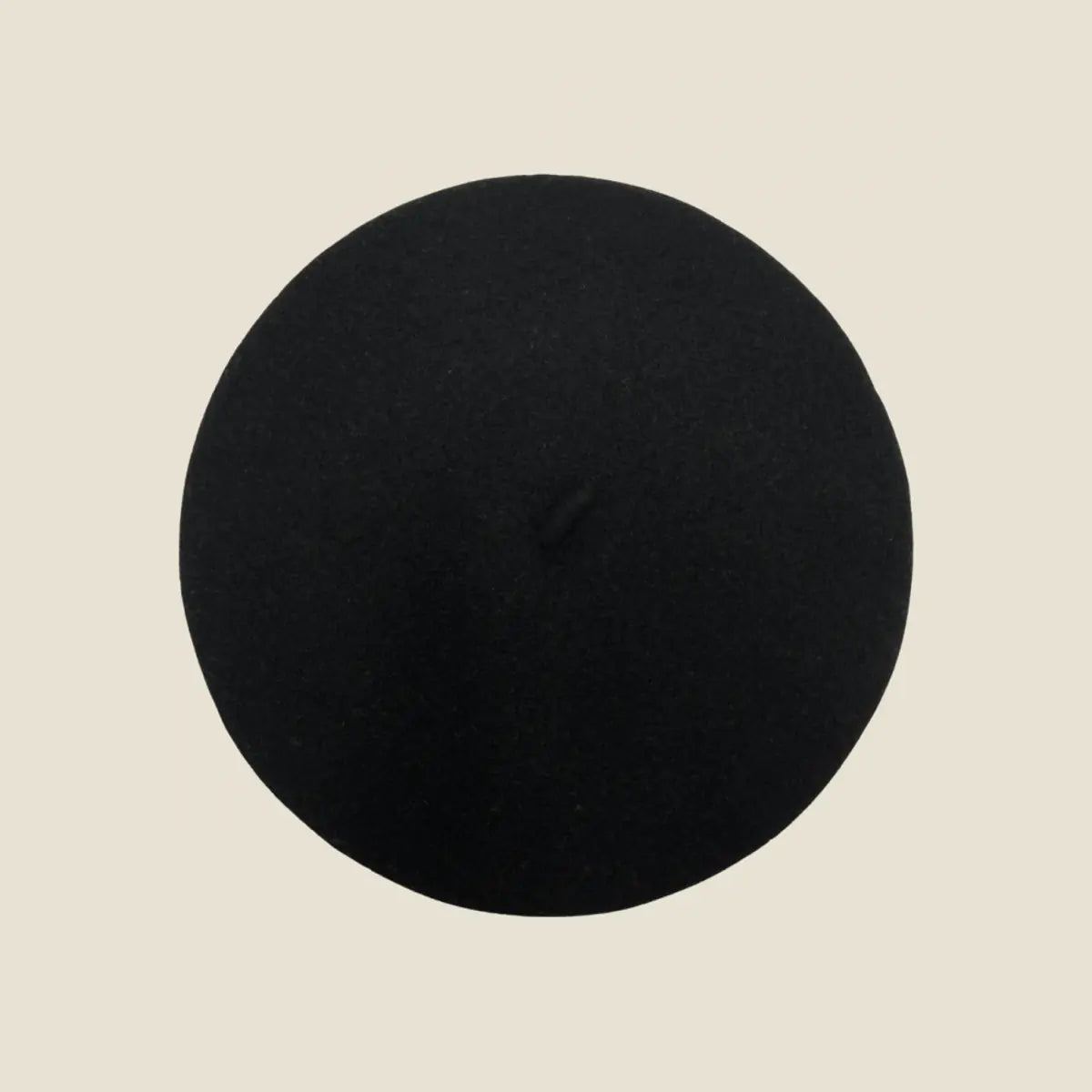 Béret basque français en laine mérinos, coloris noir